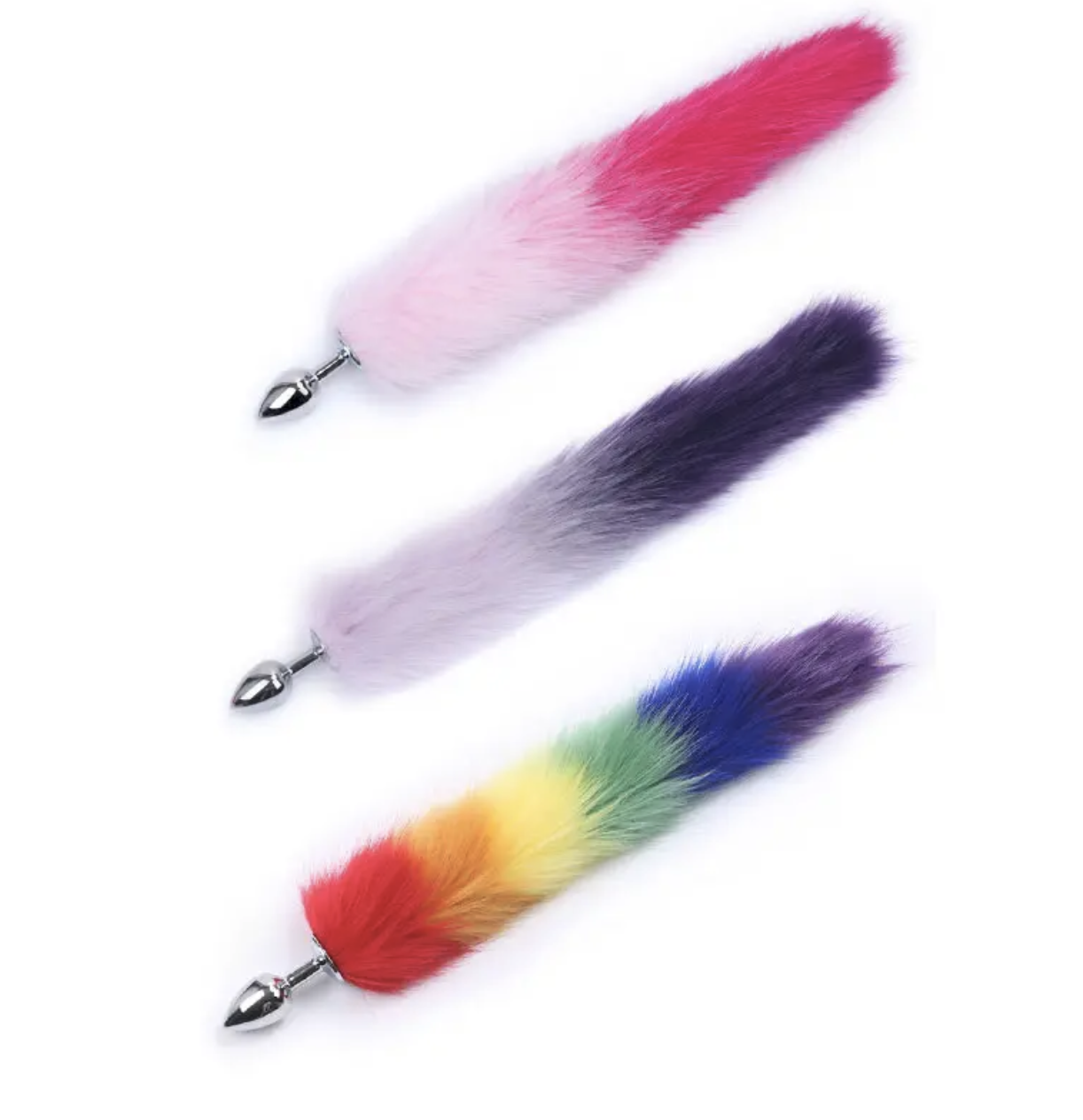 Plug anal metalico cola de zorro talla S